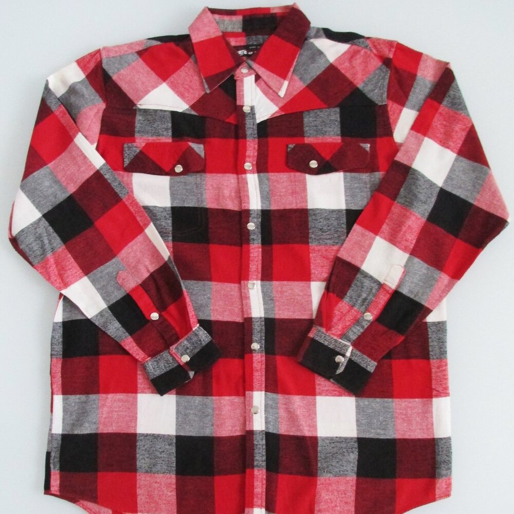 Roman Men's Cotton Flannel Western Shirt Size Large